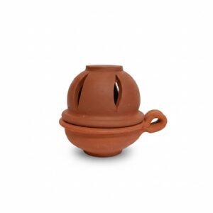 Handmade Terracotta Clay Diya with Cover (Brown) | Natural Earthen Clay Oil Lamp with Cover | Aladdin mud lamp| Anaya Vilakku | Traditional Karthigai Dhibam for Daily Pooja & Diwali Decor | Pack of 1