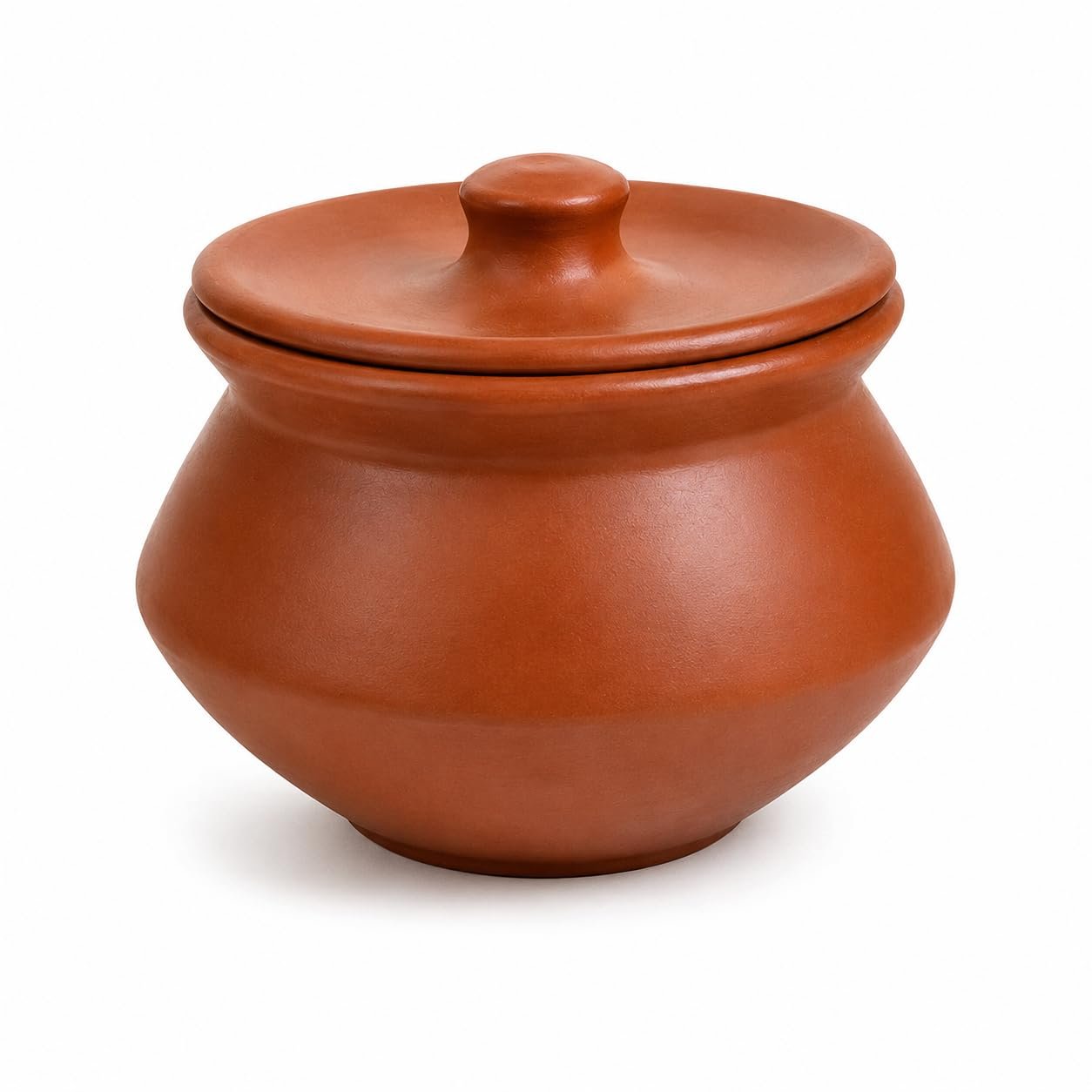 Mad Hut Handmade Clay Matki with Lid | 350 ml Natural Terracotta Storage Jar | Kitchen Food Container for Salt, Spices, Pickle & Chutney | Eco-Friendly Earthen Pot (Pack of 1)