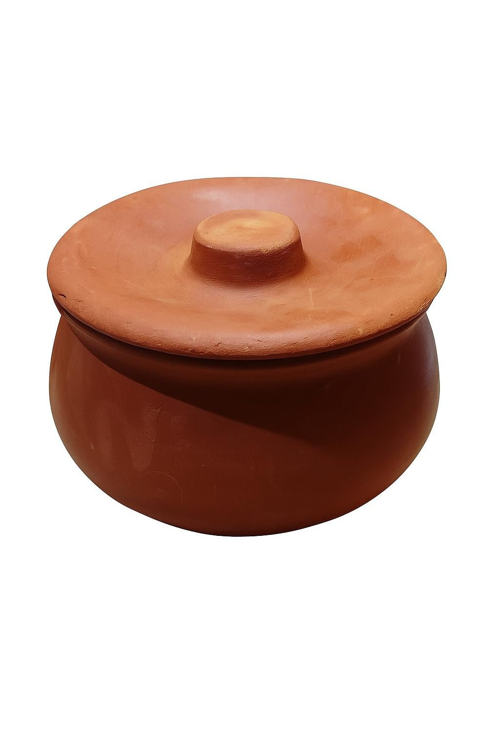 Terracotta Clay Cooking Pot with Lid for Curd, Yogurt | Dahi Handi | Natural Unglazed Mitti Handi | Handcrafted Earthenware Pot for Cooking & Serving | 300 ml Capacity (9.5 cm Height, Brown)