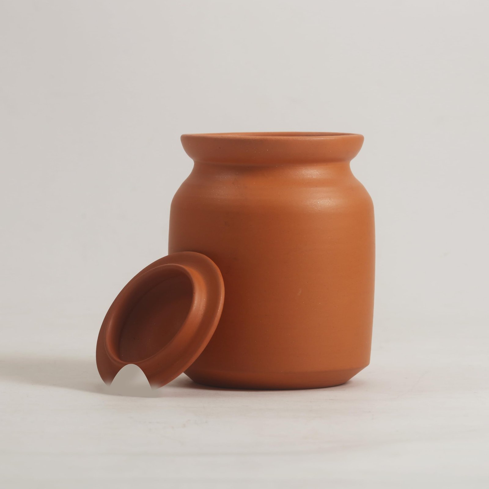 Vanchai Terracotta Jar | Elegant Jars For Pickles, Sugar, Pulses, Salt | Containers With Lids | Convenient For Dining Table | Oz, Brown Color (1, Salt Jar)