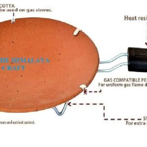 B S NATURAL Tawa with Stand | Mitti Ke Tawa | Handmade Terracotta Clay for Making Roti/Chapatti - Pack of 2