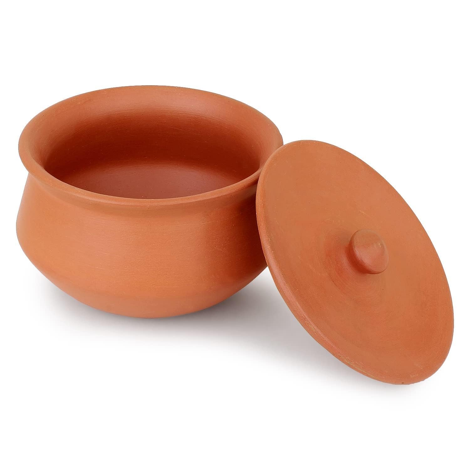 Clay Curd Pot with Lid 500ml | Handmade Terracotta Earthen for Setting Thick Curd | Natural Mud Pot | Traditional Yogurt Maker | Chemical Free | Matka for Dahi Storage (Pack of 1)