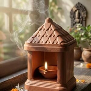Handmade Terracotta Clay Diya for Puja, Tulsi Kyara, Balcony, 15 x 10 CM