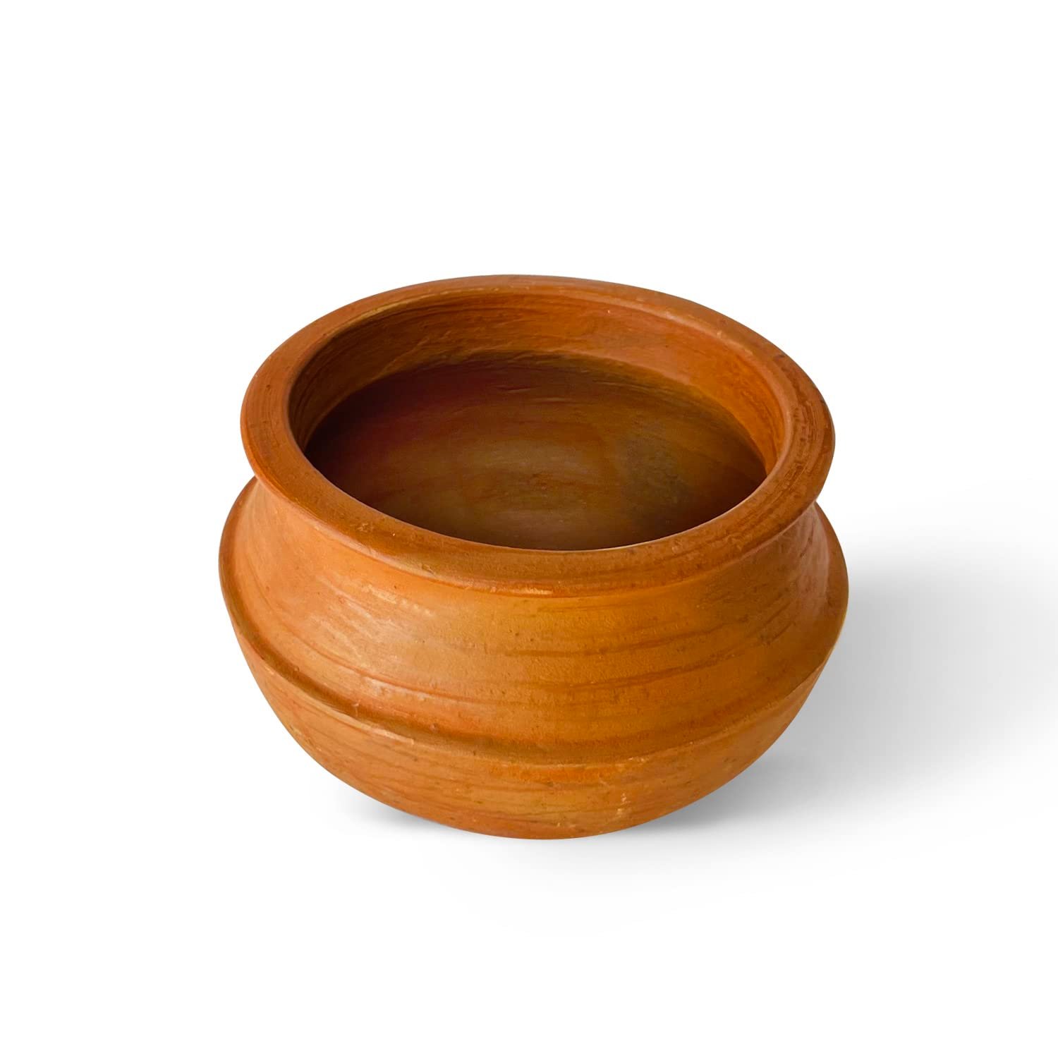 Kichera Unglazed Clay Pot for Cooking & Serving Red Earthen Kadai/Mud Handi (1 Litre)