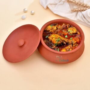 Organic Clay Dahi Handi | Clay Handi | Mitti Handi | Curd Pot Medium Size | Clay Handi for Cooking Veg & Non Veg Food