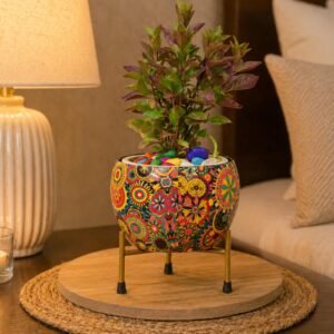 HEALTHCHOICE Handmade Pitalnagi Meenakari Pots N Planter/Home/Indoor/Outdoor/Plant Container