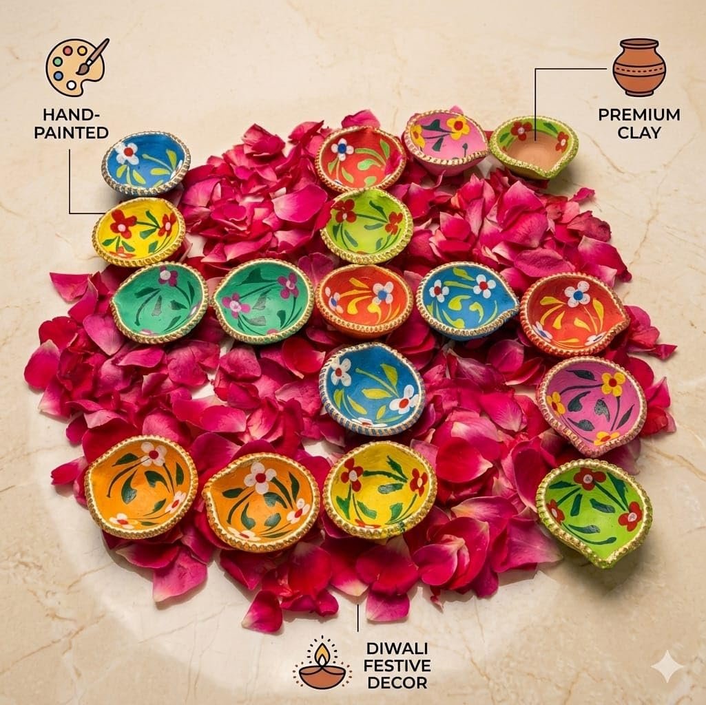 Pack of 101 Diwali Diyas | Traditional Handmade Terracotta Clay Diya | Mitti Deepak Decorate for Diwali | Diya for Puja | Diwali Home Decoration Diya