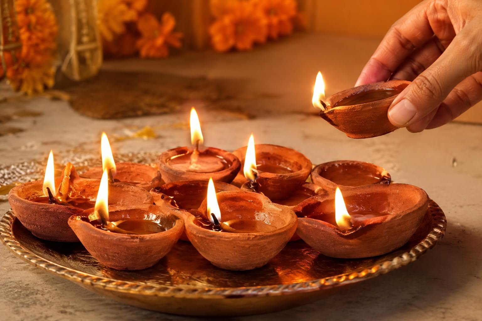 Handmade Round Clay Diya 101 Pieces Traditional Terracotta Mitti Deepak Oil Lamp for Diwali Pooja Mandir Home Temple Rangoli Decoration Festival Lighting Religious Worship and Daily Pooja