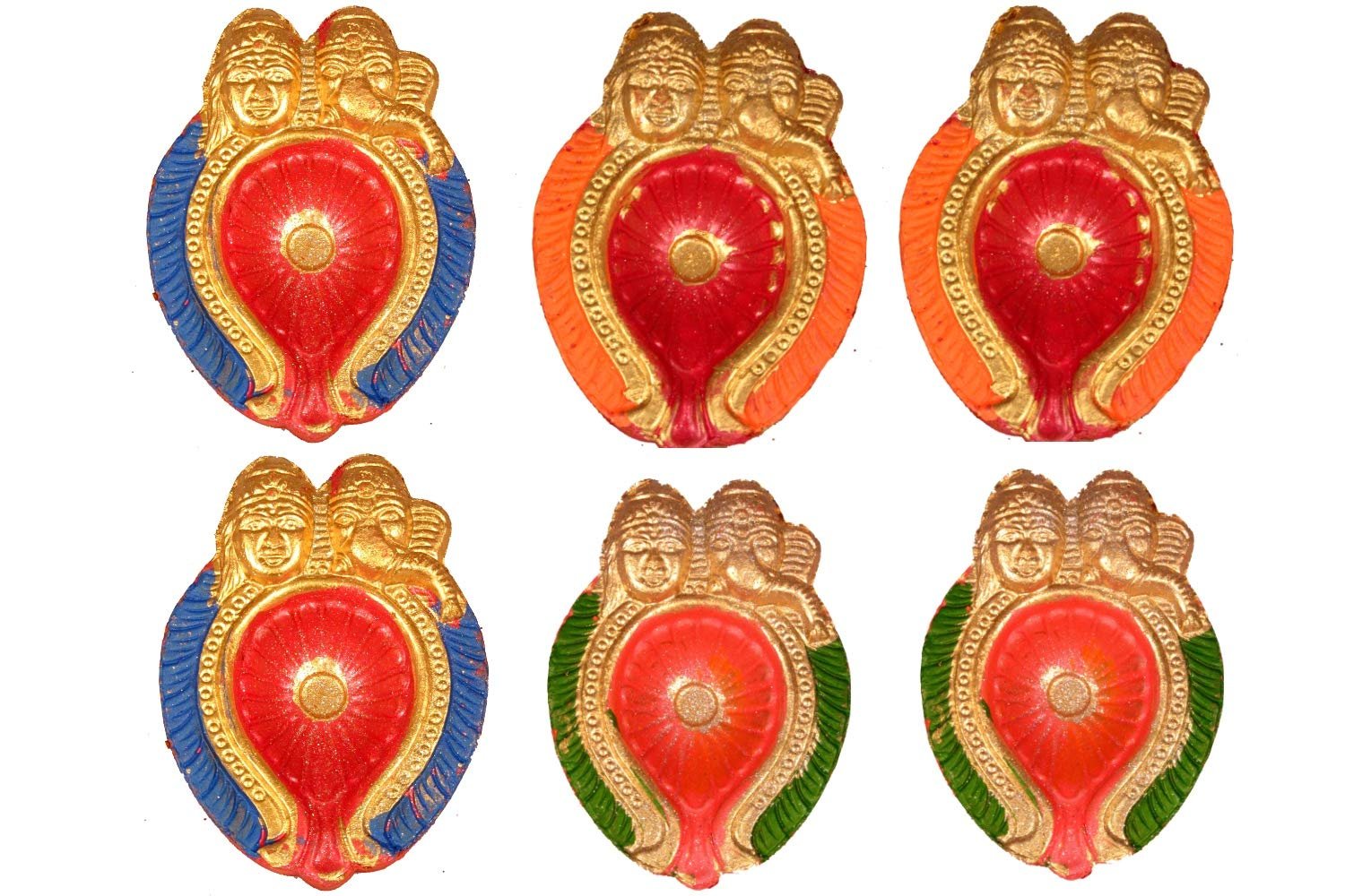 Handmade Earthen Clay Terracotta Decorative Dipawali Diwali Diya Tealight Oil Lamps for Pooja Puja | Laxmi Ganesh Diya for Diwali (31)