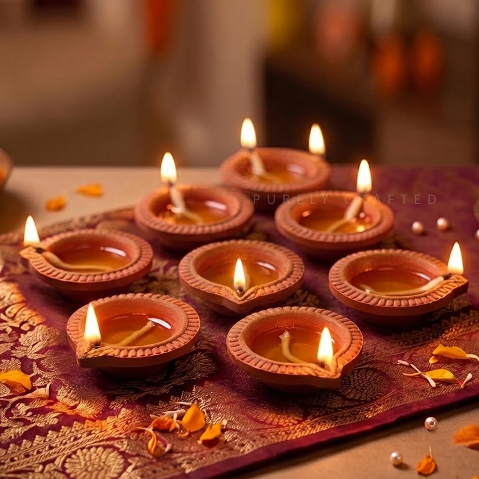Purely Crafted Handmade Clay Diya for Diwali Puja & Home Decoration - Round Shape, S | Traditional Earthen Oil Lamps | Eco-Friendly Mitti Deepak for Festival, Temple & Rangoli Decor | (Pack of 24)